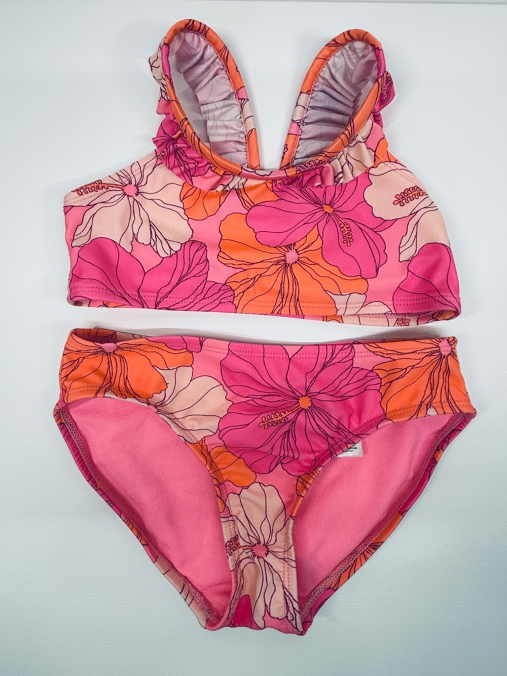 GAP KIDS Pink & Orange Floral Girls Two-Piece Swim Bikini
